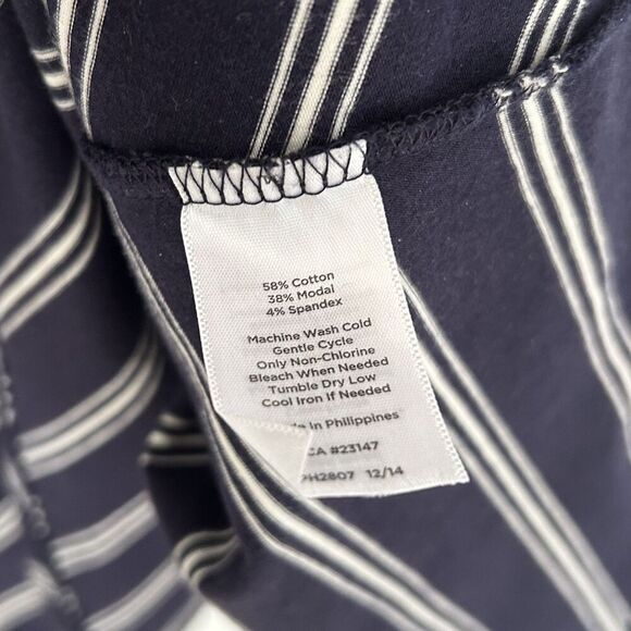 Talbots Skirt Size 2xp 2x Petite Navy Blue White Stripe Pull On Comfort Nautical - Picture 4 of 8